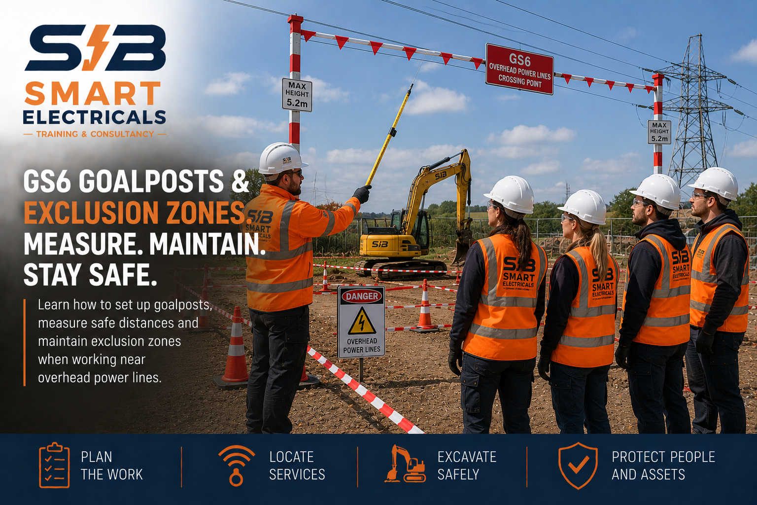 Super rule measurement training near overhead power lines