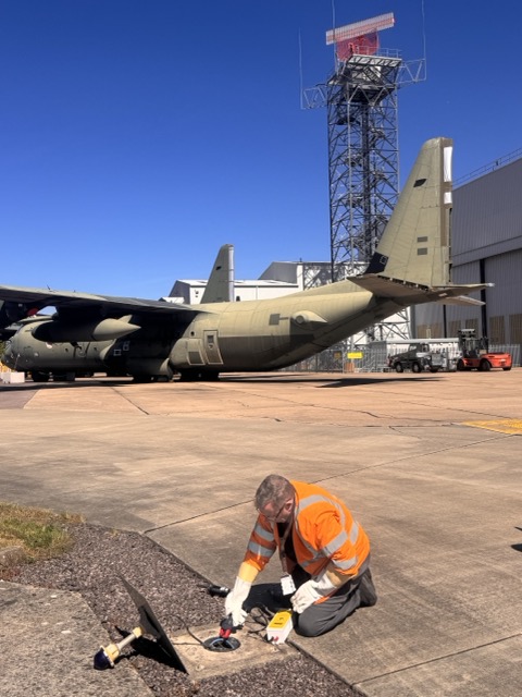 Cambridge Airport engineering personnel completing SJB AGL 3 Airfield Ground Lighting training